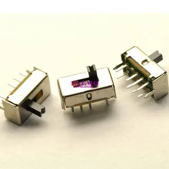 

100 Pieces 8 Pin PCB 3 Position 2P3T DP3T Miniature Slide Switch Side Knob SS23D07VG4