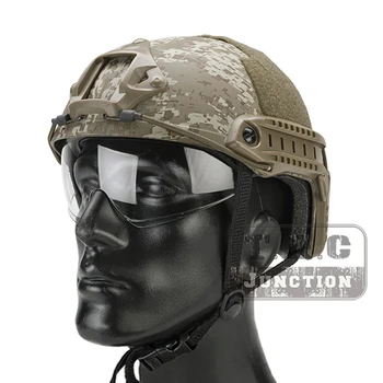 

Emerson Tactical Airsoft Fast Helmet MICH Ballistic MH Type Lightweight OPS Helmet w/ Flip Down Visor NVG Shroud + Side Rail