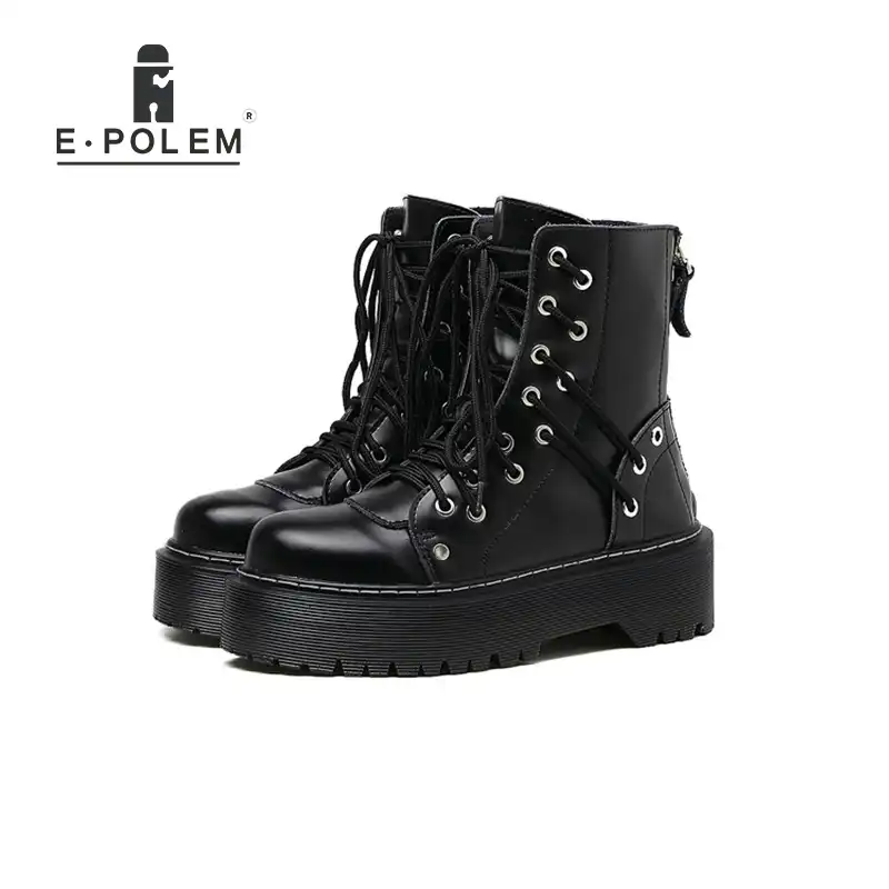 Genuine Leather Punk Boots Rock Boots 