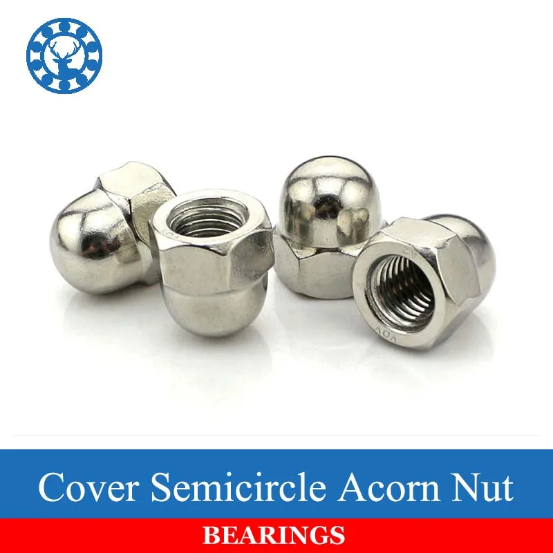 

50Pcs DIN1587 M3 M4 M5 M6 Stainless Steel 304 Nuts Decorative Cover Semicircle Acorn Nut