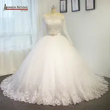 Новое свадебное платье Аманда новиас с вырезом лодочкой с курткой реальные фотографии