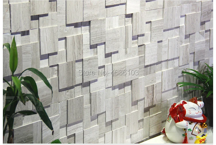 Американский стиль 3D стерео натуральный мрамор мозаика плитка украшение стеклянная мозаика 11 шт 300x300 мм для ванной комнаты/гостиной фон