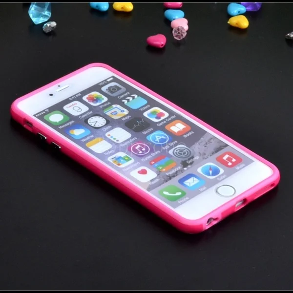 Двойной гибридный проданный цветной каркас ТПУ защитный бампер для Iphone 6 Plus 6s Plus 5," мягкий силиконовый бампер чехол 10-цвет s - Цвет: red