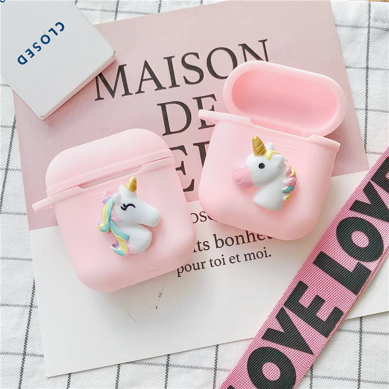 

Cute Silicone Case With Strap For Apple Airpods Shockproof Cover For Apple AirPods Earphone Cases Cute Air Pods Protector Case