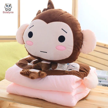 

BOLAFINIA monkey pillow plush toys children kids Christmas birthday stuffed toy gift monkey blanket