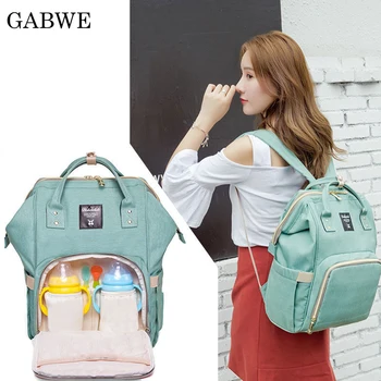 

GABWE Fashion Brand Large Capacity Baby Bag Travel Backpack Designer Nursing Bag for Baby Mom Backpack Women Carry Care Bags
