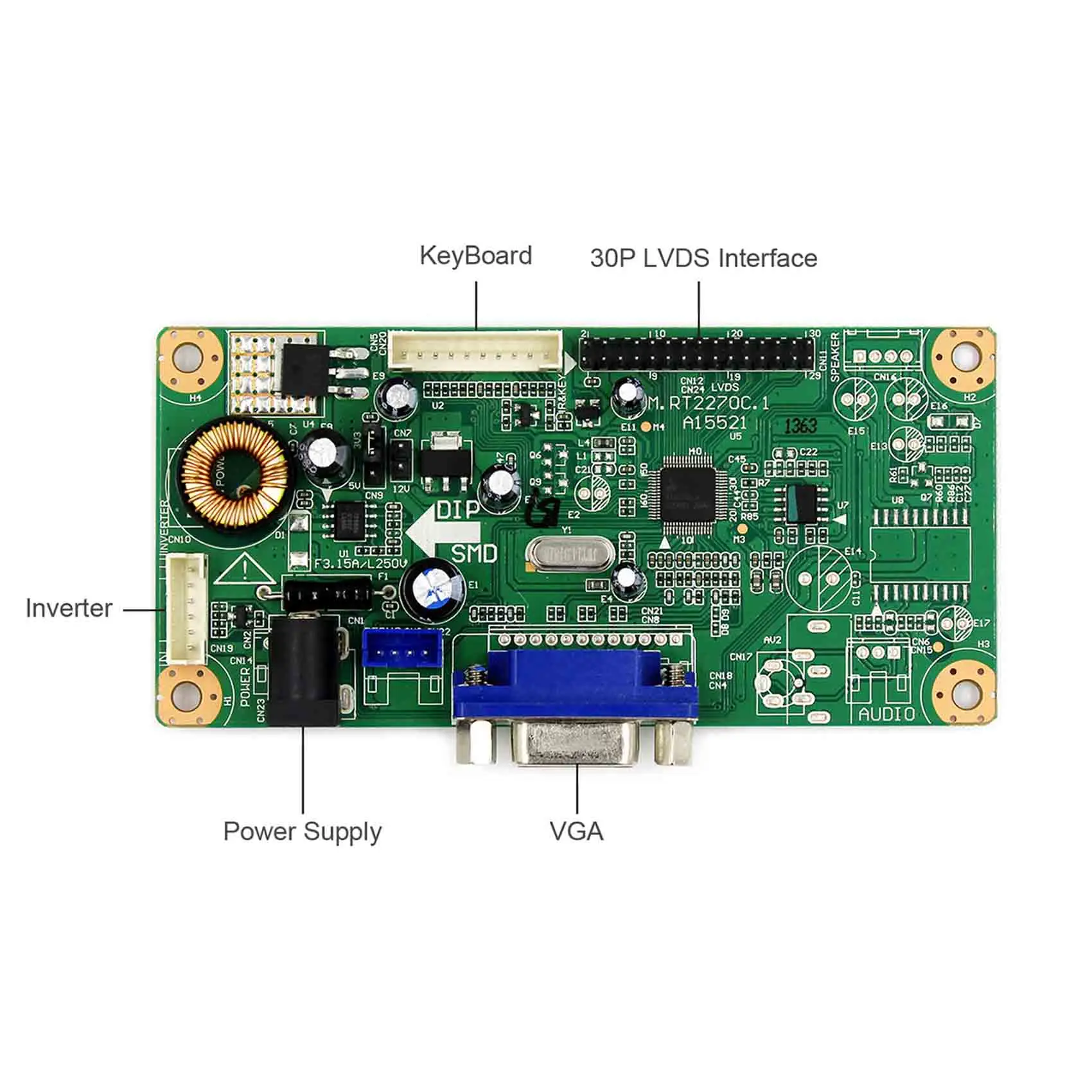 VGA input Lcd controller board work for 6.5inch G065VN01 V2 640x480 lcd panel