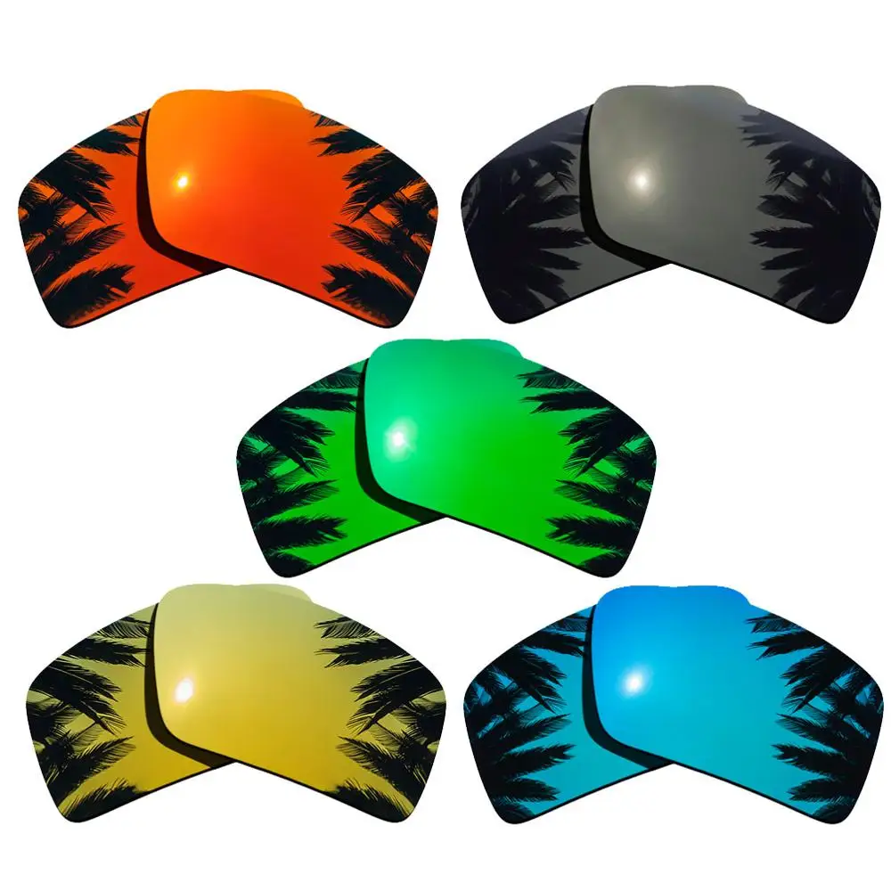 Поляризованные зеркальные линзы с зеркальным покрытием для замены-повязка на глаза в стиле Оукли 1 повязка на глаза 2 оправы разных цветов - Цвет линз: 5P-KG