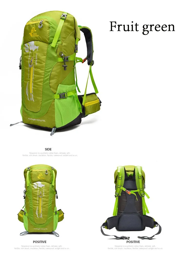 Free Knight 50L Sport Bags Hiking Backpack Waterproof Nylon Women Men Big Capacity Outdoor Mountaineering Travel Backpacks Bag