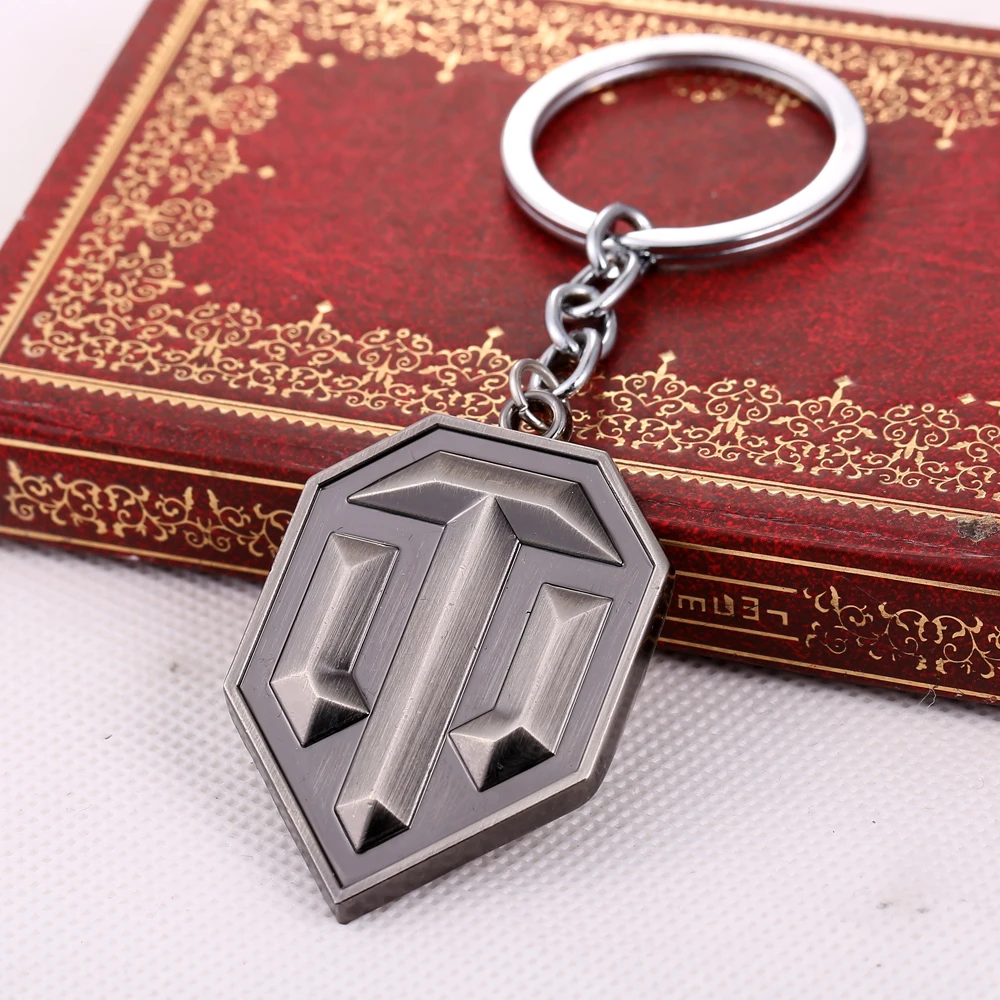 2016 nueva moda Llaveros llavero de Metal mundo de tanque juego logotipo clave cadena Chaveiro llavero WOT clave regalo de los hombres para BF