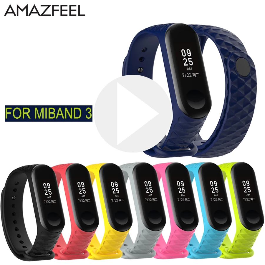 100 шт./упак. браслет для Xiaomi mi группа 3 спортивный ремешок силиконовый ремешок mi Группа 3 аксессуары браслет mi band3 ремень