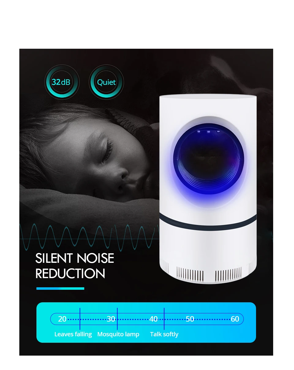 Led Mosquito Killer Lamp UV Night Light USB Insect Killer Bug Zapper  (9)
