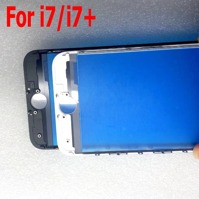 2 шт. Высокое качество Переднее внешнее стекло со средней рамкой для iPhone 7 + ободок