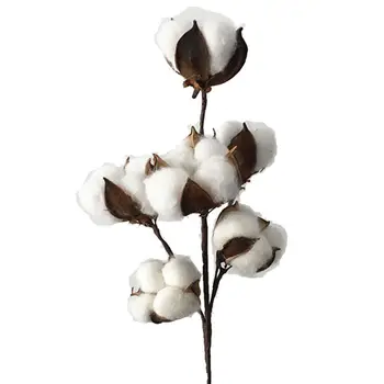 

Artificial faux decorative dried cotton flowers stems picks spray branch fillers for farmhouse home decoration
