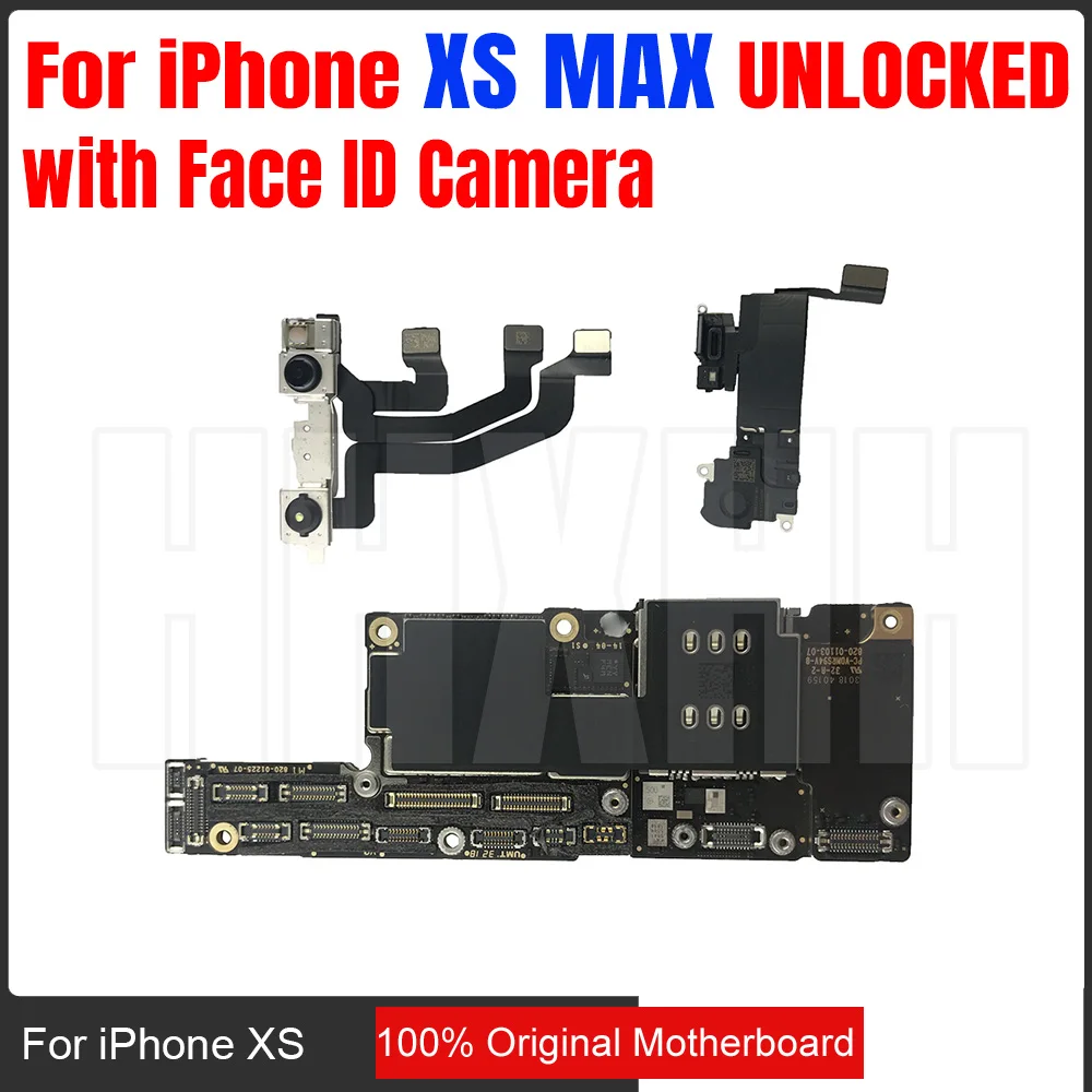 

MB Mainboard For iPhone XS MAX Unlocked Free Motherboard With Face ID Original Used OK Main Logic Board 100% Good Working
