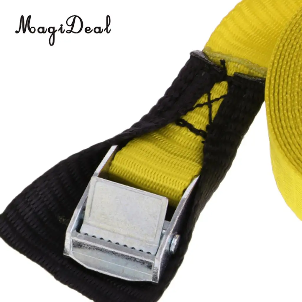 MagiDeal SUP 300cm 25mm Kayak Canoe Tie Down Strap Pack Lash Belt Metal Buckle for Dinghy Surfing Rafting Surfboard Accessory