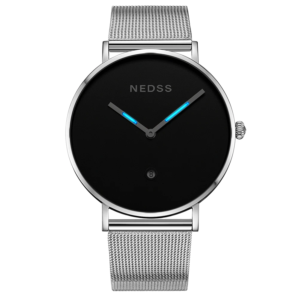 Luxury NEDSS Mens watches top brand couple watch swiss quartz movemnt steel case sapphire glass 50M waterproof DW style watch