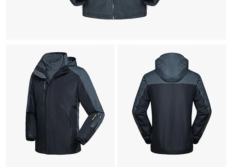 CCIVICFREE мужские водонепроницаемые треккинговые походные куртки для скалолазания уличные зимние теплые большие размеры 3 в 1 куртка для сноуборда