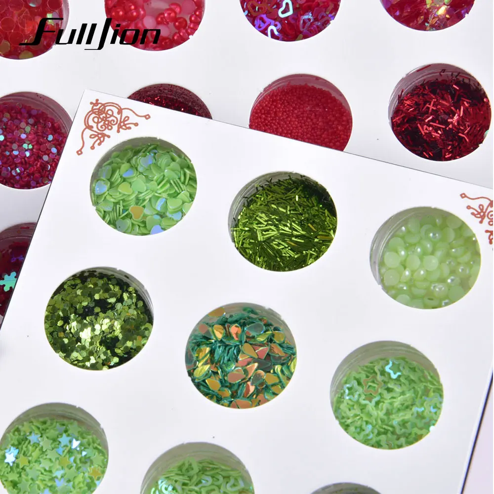 Fulljion 12 Mixed Flake Chunky Body Glitter Nail Face Eye Shadow Sequins Festival Decorations Adhesive Temporary Tattoos Sticker