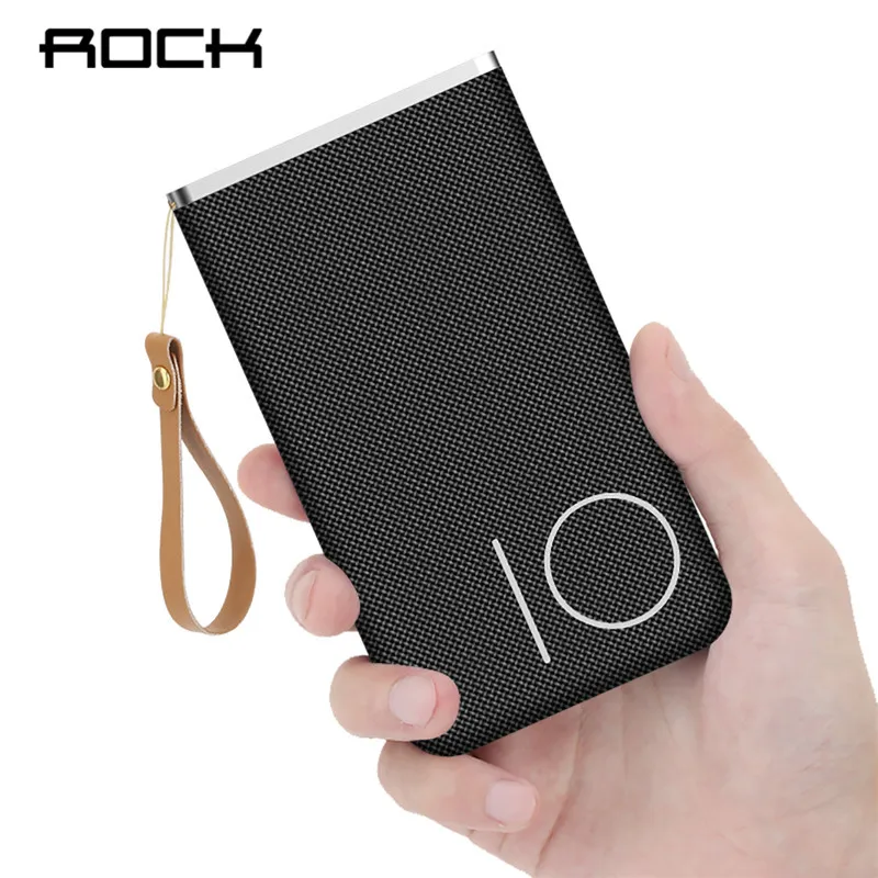 ROCK type C Быстрая Зарядка power Bank 10000 мАч для Xiaomi Pover портативное Внешнее зарядное