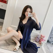 Silka излишки женский летний халат наборы роскошных мягких ночной халат женские наборы из сатина 2 шт