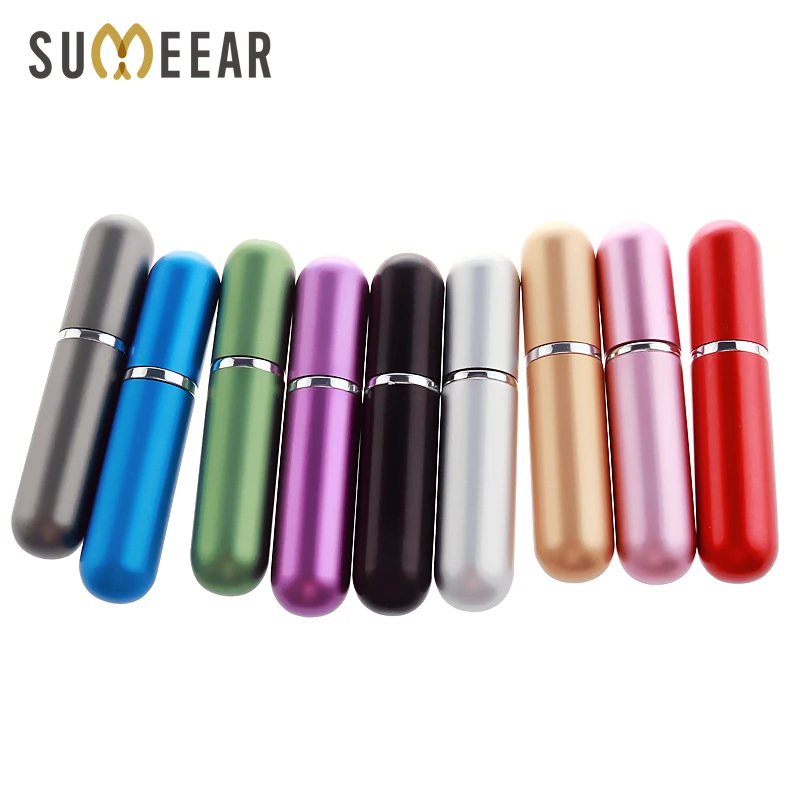 

50Piece/Lot 5ml Portable Mini Aluminum Refillable Perfume Bottle With Spray Empty Cosmetic Containers With Atomizer For Traveler