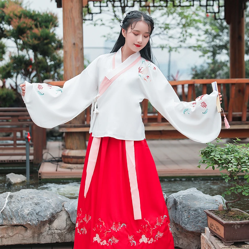 

Red Hanfu For Women Chinese Traditional Dance Costume Oriental Festival Outfit Ming Dynasty Cosplay Performance Clothing DC2372