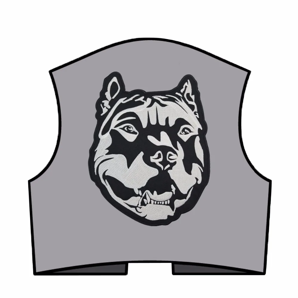 Dog shape free shipping cool design clothing applicaties accessory biker vest iron-on embroidered patch  (4)