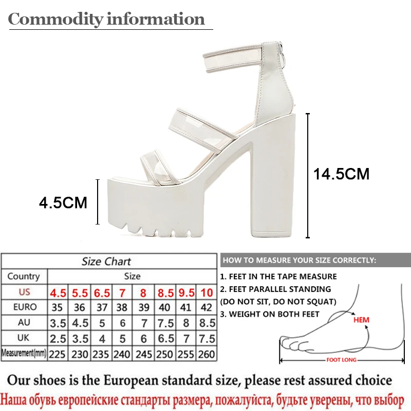 Gdgydh/прозрачные босоножки из ПВХ; женская свадебная обувь в римском стиле; Цвет черный, белый; Новое поступление года; Прямая поставка; обувь на платформе и каблуке