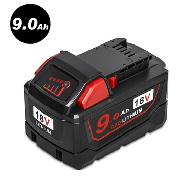 

New 18V Red Lithium High Demand 9.0Ah Rechargeable Battery For Milwaukee 48-11-1890 M18 Replacement Tool Battery