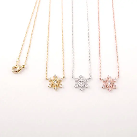 Gold Silver Pink Gold Snowflake Necklace.jpg