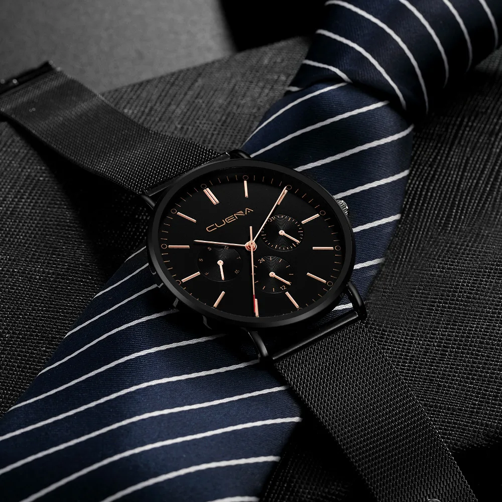 Reloj hombre модные водонепроницаемые мужские часы relogio masculino тонкие сетчатые стальные минималистичные наручные часы montre homme мужские часы