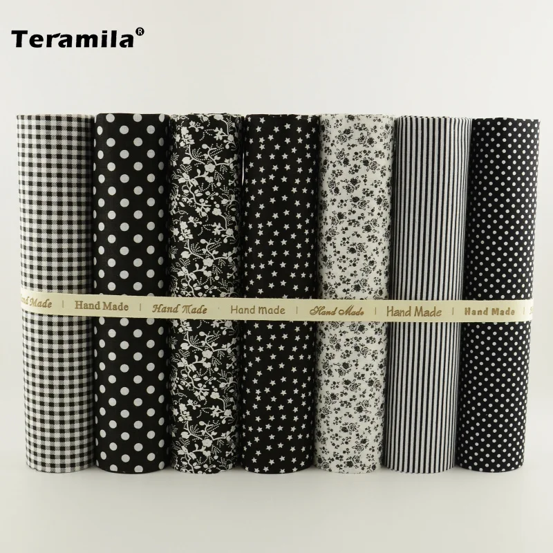 

NEW 7PCS Dark Color Series 100% Plain Cotton Fabric Charm Pack for Quilting Flloral Design Patchwork Tecidos Patchwork Telas