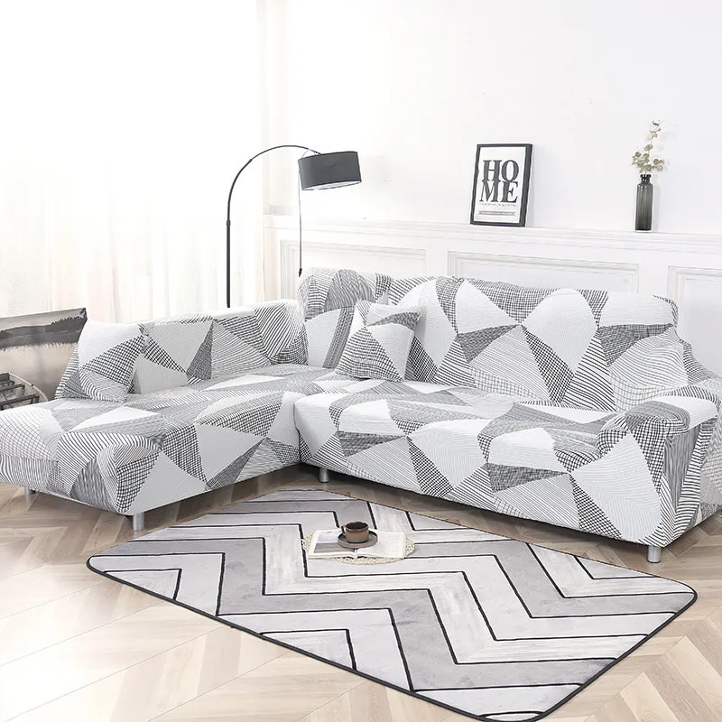 Геометрический Набор чехлов для дивана, эластичный чехол для дивана для гостиной, набор из 2 предметов, подходит для углового шезлонга, дивана - Цвет: Color 14
