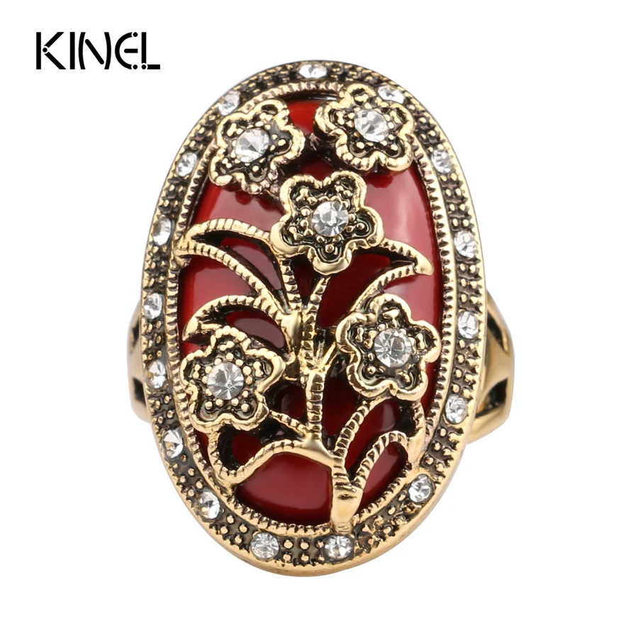 

Free Shipping 2015 Charms Fashion Vintage Wedding Flower Rings High Quality Color Flower Design For Women