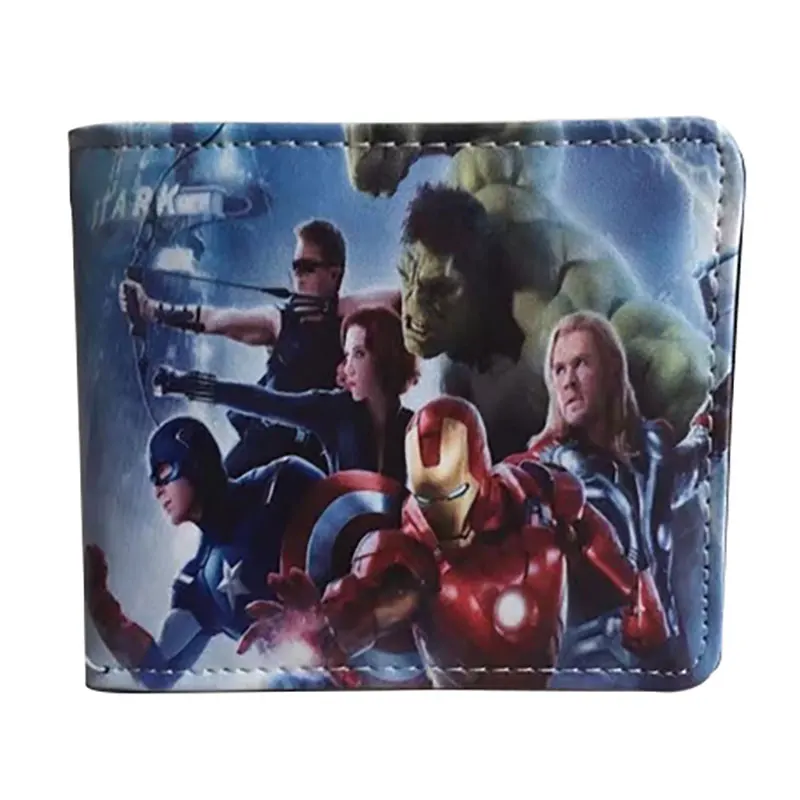 

Super Hero Men Wallet The Avengers Ironman Hulk Captain America Thor Animation Purse Dollar Price Card Holder Gift Coin Wallets