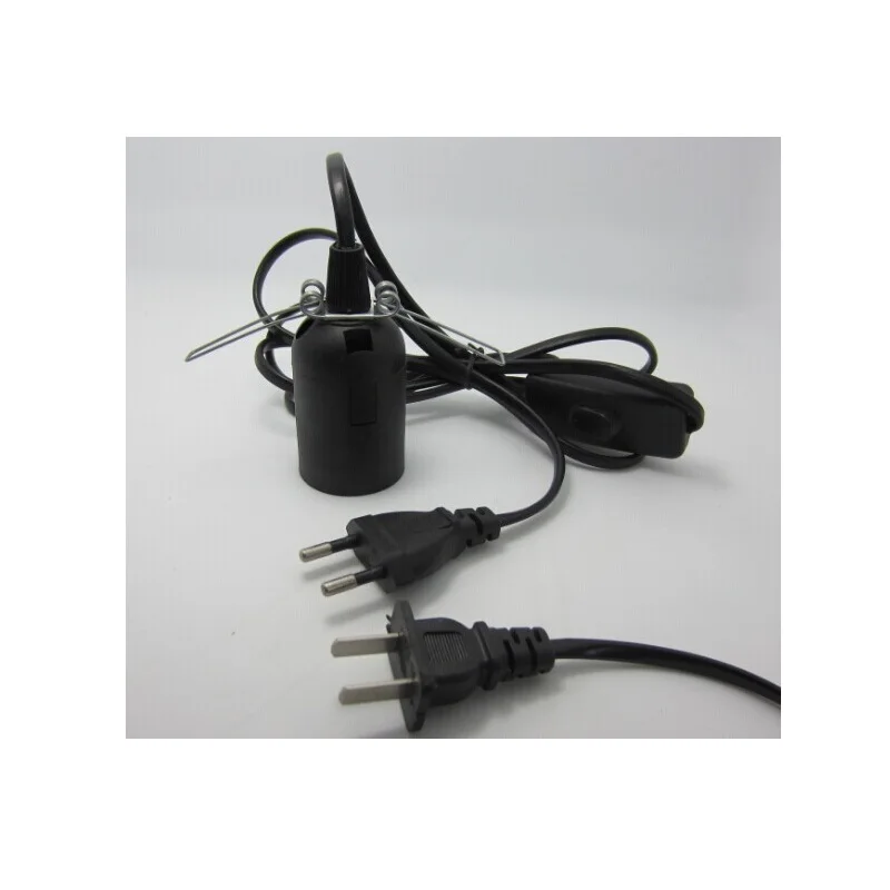 4.0MM EU Plug E27 cap holder Extension lamp holder with switch plug E27