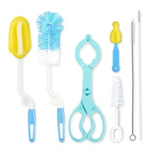 7 шт. Детская щетка для бутылочки для кормления набор Многофункциональная Пластиковая Губка Бутылка очиститель новорожденный соски чистящие Товары для детей