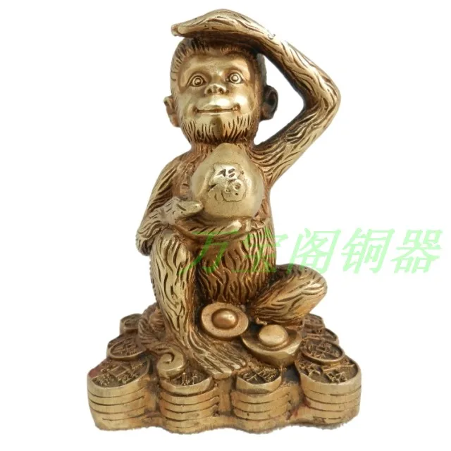 

Copper monkey decoration peach copper decoration ingot zodiac decoration