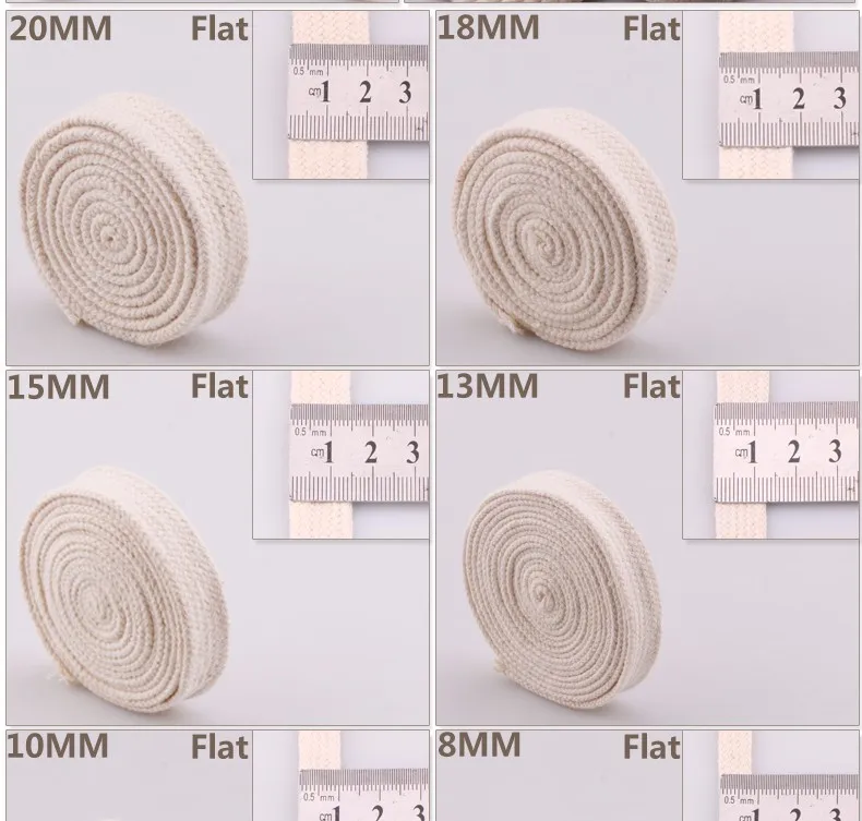 5yd/lot high strength natural color 3ply round flat Rope 100% cotton Cords for home handmade garment accessories Craft Projects 41 S006_07