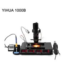 3 в 1 Инфракрасная паяльная станция SMD горячего воздуха+ 75 Вт паяльники+ 540 Вт станция предварительного нагрева YIHUA 1000B