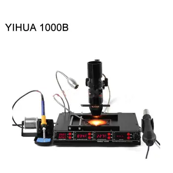 

3 in 1 Infrared Bga Rework Station SMD Hot Air Gun+75W Soldering Irons+540W Preheating Station YIHUA 1000B