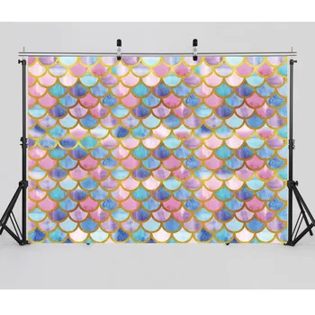

Colorful Fish Scales Photography Backdrop for Photo Studio Photo Background Photographic Props Child Baby Shower Photo Booth