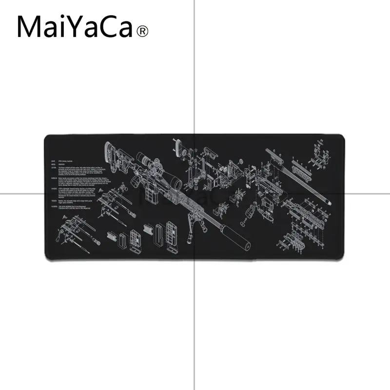 MaiYaCa Нескользящие PC пистолет части Csgo коврик для мыши геймер игровые коврики большой игровой коврик для мыши Lockedge коврик для мыши Клавиатура коврик - Цвет: Lock Edge 30X90cm