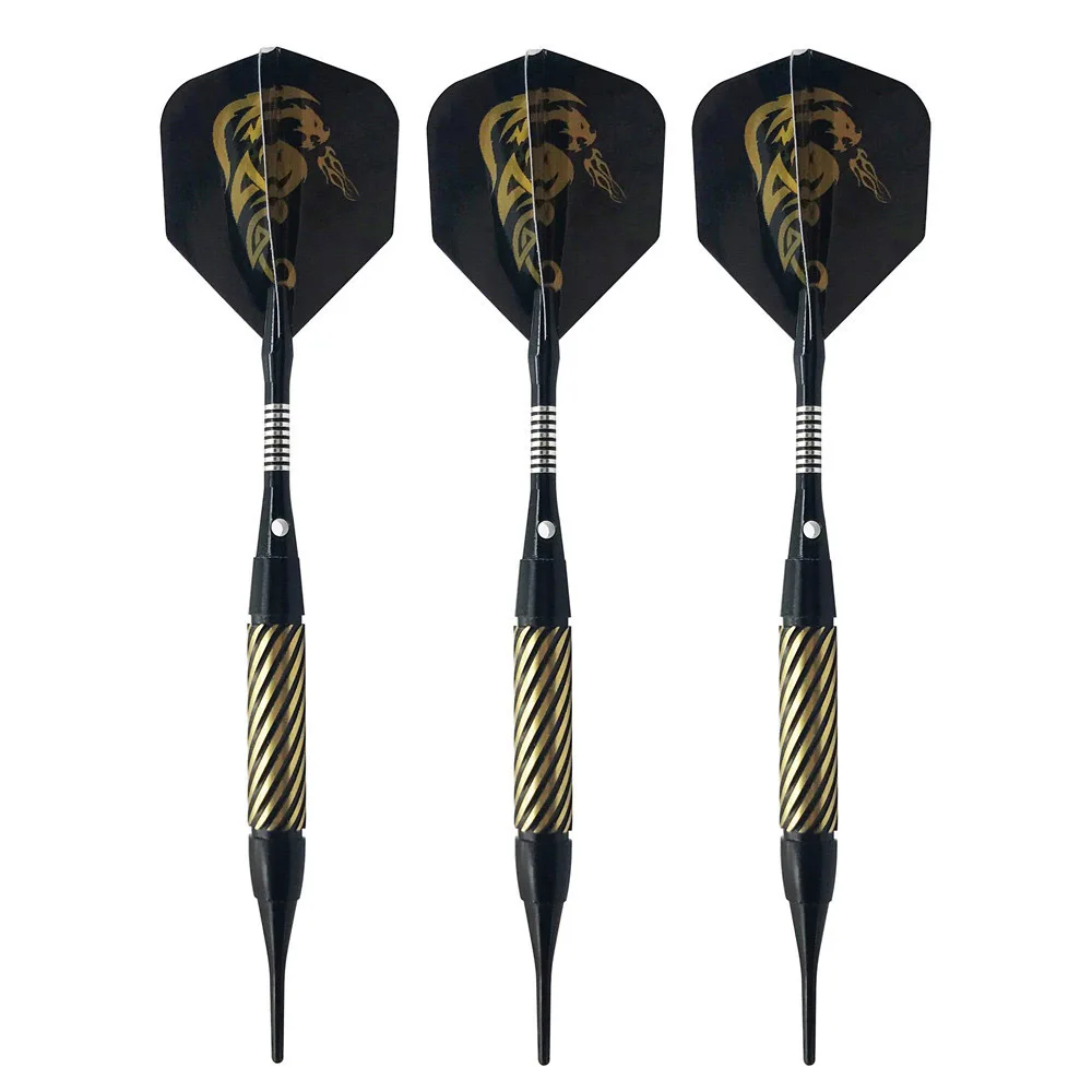 

3Pcs 17g Electronic Safe Darts Set Soft Plastic Tip Brass Barrel Aluminum Shafts PET Flights Competition Training Dart