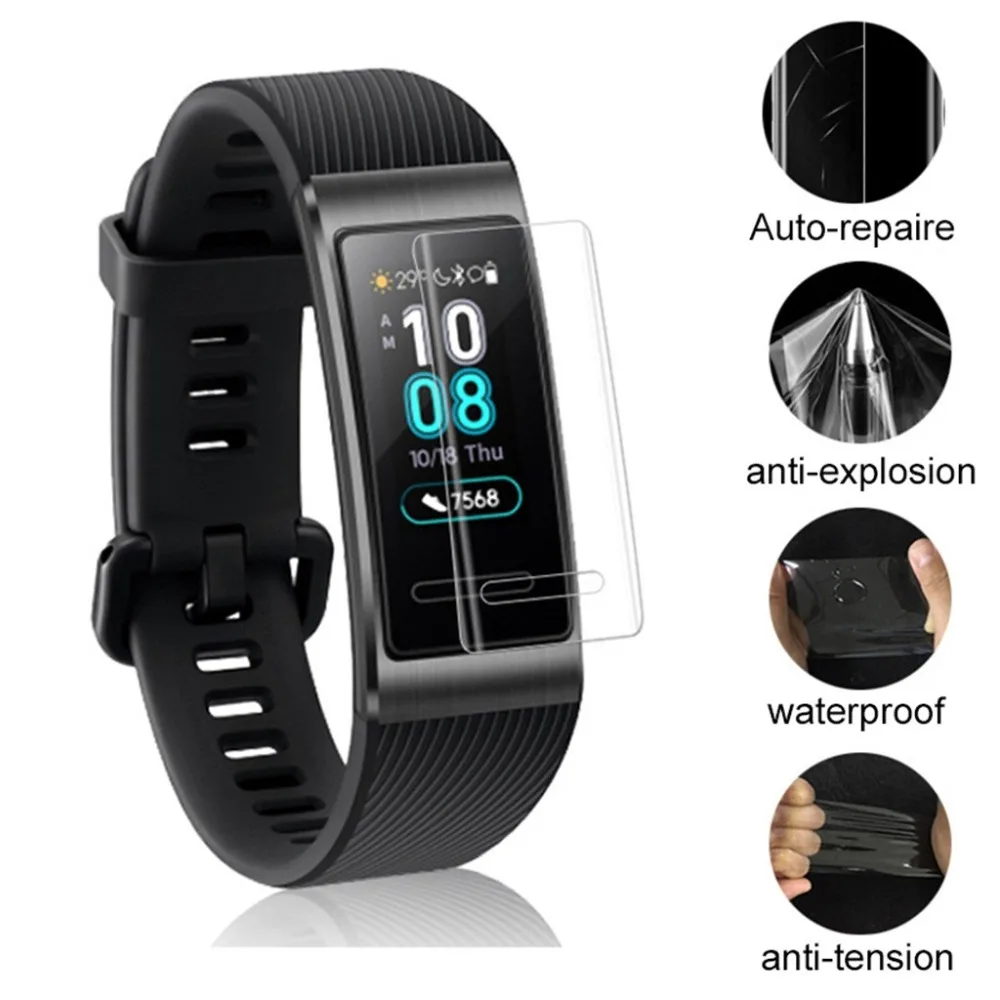 

2pcs Explosion-proof Film on for Huawei Band 3 Pro 3Pro Screen Protector Shockproof Protection Film Soft TPU Ultra Slim HD Clear