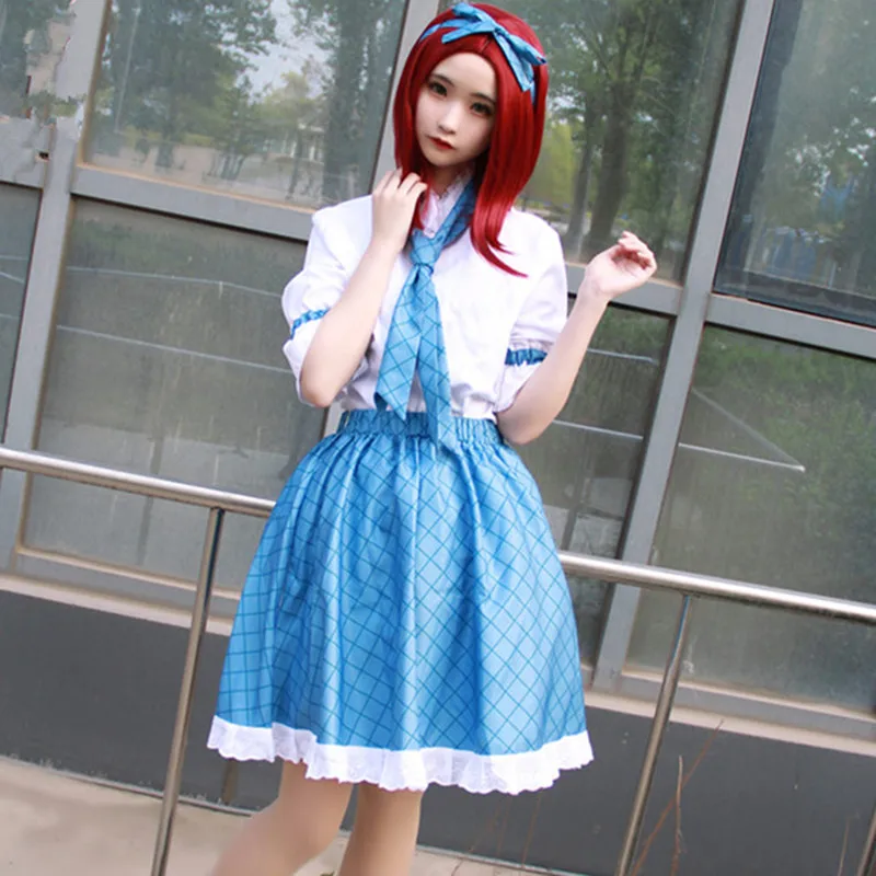 

High Quality Identity V Cosplay Blind Woman Sweet Cute Grils Loli Dress Set Cosplay Costume Top+Skirt+Tie+Headdress+Sock