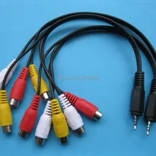 5 шт. Мини AV 2,5 мм штекер в 3 цвета RCA Женский адаптер Аудио Видео кабель 28 см(11 дюймов