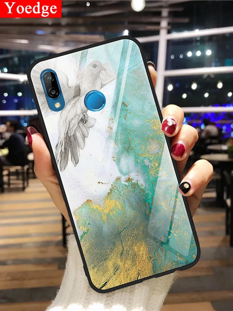 

Tempered Glass Marble Capa For Huawei P20 Lite P9 P10 Plus P30 P Smart Mate 20X 9 10 20 Lite Pro Nova 3 3i 4 Y6 Y9 2018 TPU Case