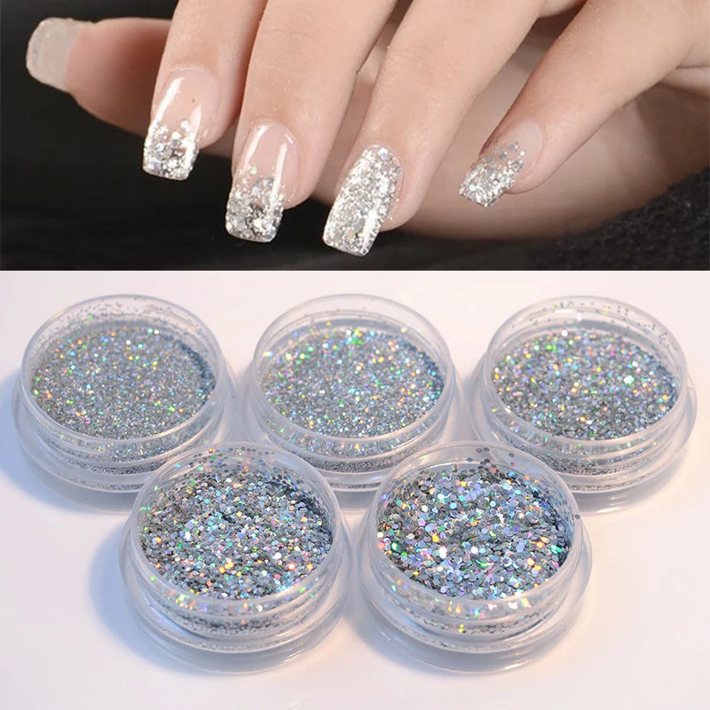 

Hexagon Shiny Laser Nail Holographic Powder Rainbow Nails Glitter Dust Chrome Manicure Pigments Nails Art Decorations TSLM1